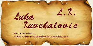 Luka Kuvekalović vizit kartica